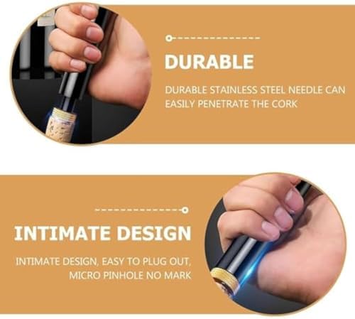 Aeropop Wine Opener, Aero Pop Wine Opener Travel Portable Pocket Air Pressure Pump Wine Openers, Needle Type Wines Bottle Openers for Home, Restaurant, Party (Golden+Red)