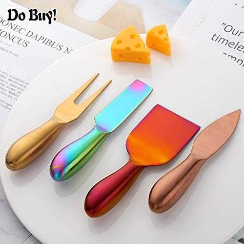 Cheese Knife Set，Stainless Steel Cheese Tool，Ergonomic Design&Easy To Use， for Birthday/Parties/Wedding/Bridal Shower/Housewarming and Anniversary (blue)