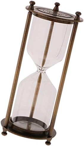Retro Metal Sandglass Empty Hourglass Sand Timer Without Sand for Home Office Decoration (Bronze - L)