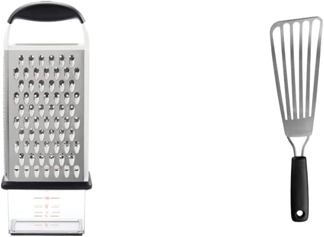 OXO Good Grips Box Grater Silver & Good Grips Stainless Steel Fish Turner