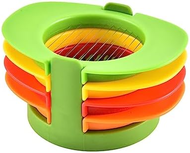 Hemoton Egg Slicer Stainless Steel Egg Cutter 4-in-1 Heavy Duty Strawberry Fruit Garnish Slicer Multifunction Egg Separator Kitchen Utensils Gadgets