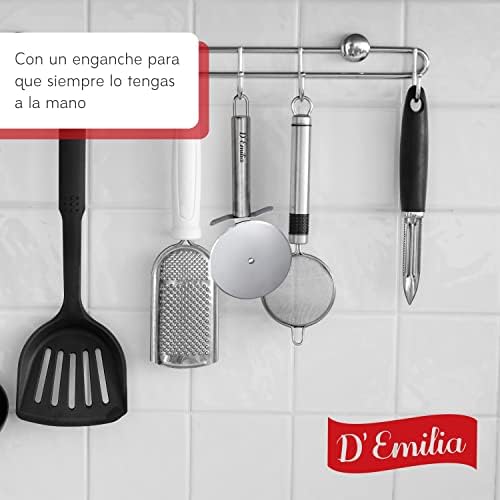 D'Emilia Professional Stainless Steel Pizza Cutter for Kitchen Use, Sharp Wheel 9 cm Diameter, Multipurpose Cutter Easy to Wash and Durable