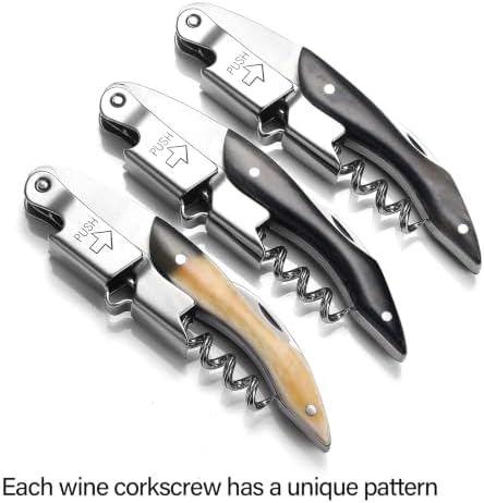wine opener Professional Corkscrews for Wine Bottles w/Foil Cutter and Cap Remover -Wine Key for Servers, Waiters, Bartenders (Bull horns corkscrew (each with a different color))