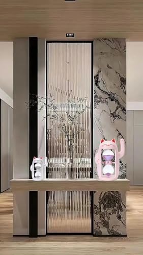 Lucky Cat Sand Timer Cute Hourglass Maneki-Neko Sandglass Timer reloj de Arena 30Min Sand Clock for Toothbrush Games Classroom Home Office Cooking Front Desk（Pink Big+30Min）