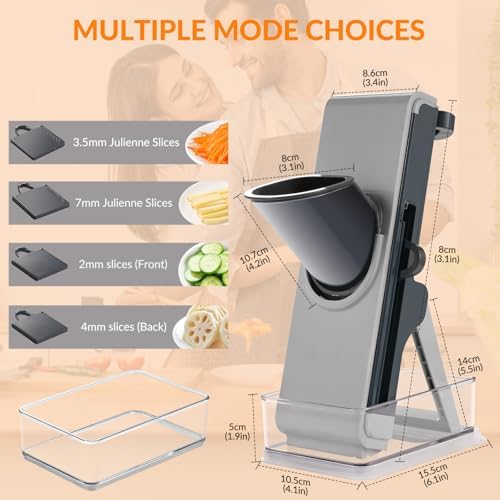 All safe mandoline slicer and chopper for kitchen, FEICO multifunctional vegetable cutter