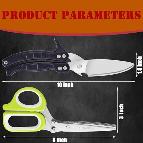 Heavy Duty Poultry Shears Kitchen for Chicken Meat Black,2pcs set
