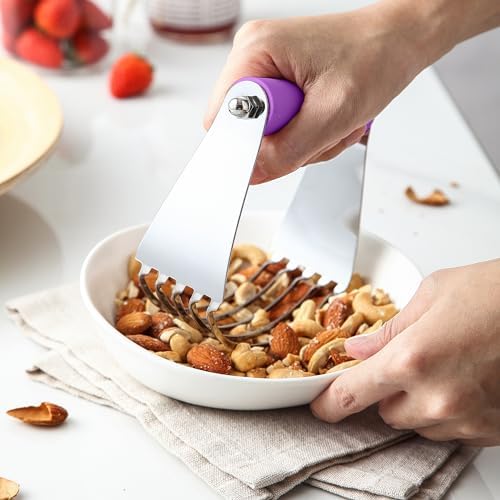 Spring Chef Stainless Steel Swivel Vegetable Peeler & Professional Large Dough Blender - 2 Product Bundle - Orchid