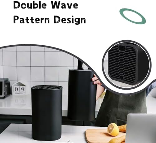 Universal Knife Block, Detachable Square Knife Storage Holder (Knives Not Included) - Black Kitchen Knife Stand