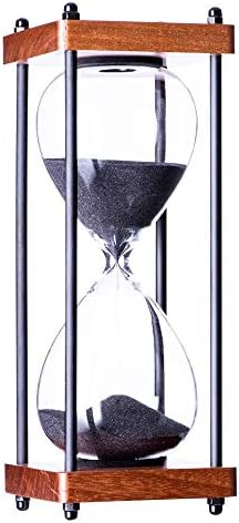 SAMLONG Large Hourglass Timer 30 Minute, Decorative Wooden Sandglass, Black