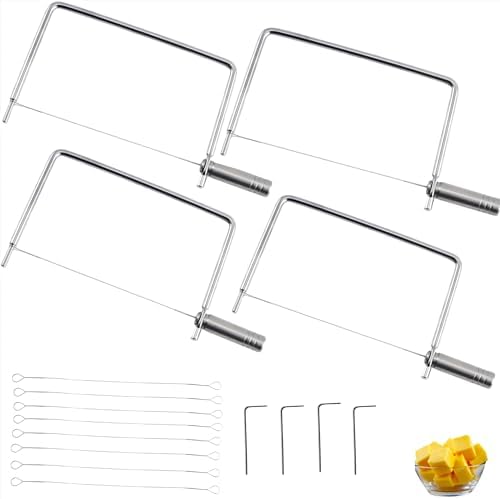 Cheese Slicer Accessories Cheese Cutter Stainless Steel Components - Great for Making Giftable Cheese Cutting Boards with This Cheese Slicer Kit (Stainless Steel Handle, 4)