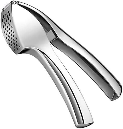 FREETOO Garlic Press, Garlic Mincer Large-Capacity Garlic Crusher, Rustproof & Heavy-duty Ginger Crusher, Easy Clean & Dishwasher Safe, Ginger Press Design for Extracts More Garlic Paste Per Clove