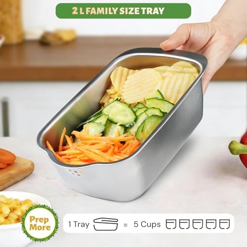 10 in1, 8 Blade Vegetable Chopper Food Grade Stainless Steel, Onion Mincer, Cutter, Dicer, Egg Slicer with Container, French Fry Cutter Potato Slicer, Home Essentials, Salad Chopper (Print Silver)