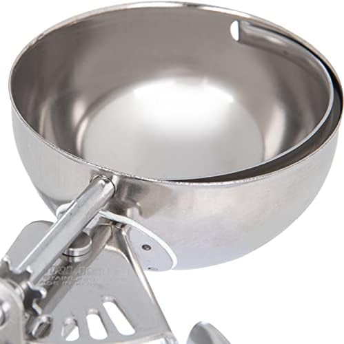 Carlisle FoodService Products 60300-10 Stainless Steel Portion Control Disher Scoop, 3.8 oz, Ivory