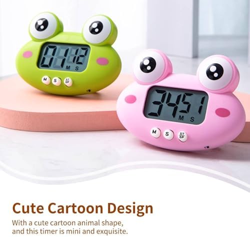 Cute Cartoon Animal Timer, Digital Kitchen Timer Magnetic Countdown Timer with on Off Switch and Large LCD Display for Cooking, Baking, Classroom Supplies