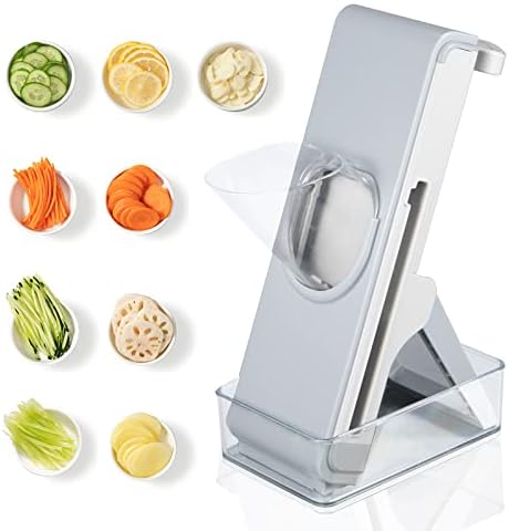 Safe Mandoline Slicer, Food Chopper Mandolin Slicer Cooking Tools, Vegetable Cutter, Stainless Steel Grater, Adjustable Julienne Slicer Kitchen Gadgets for Tomato Onion Potato Cheeses Fruit Chip