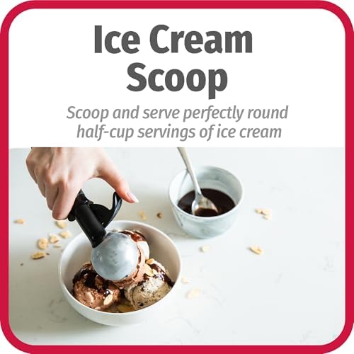 GoodCook Deluxe Ice Cream Scoop with Trigger With Comfortable Grip & Easy-Release Lever Dishwasher Safe, 2-Ounce Scoop, Black