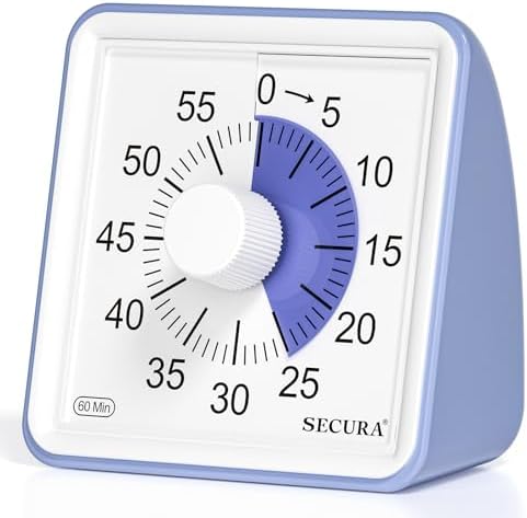 Secura Visual Timer for Kids, 60 Minute Classroom Countdown Timer for Study