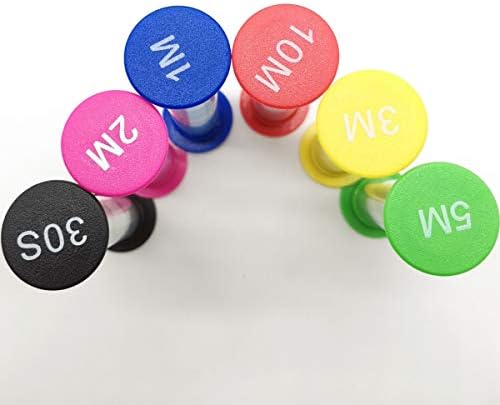 TIHOOD 24PCS Sand Timer Assortment Plastic Sand Clock Timer 30s / 1min / 2mins / 3mins / 5mins / 10mins for Adult Kids in Classroom Kitchen Games Office Multicolor