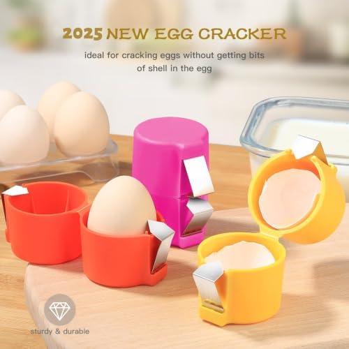 2-in-1 Handheld Raw Egg Cracker & Shell Opener, Handheld Egg Cracker Tool