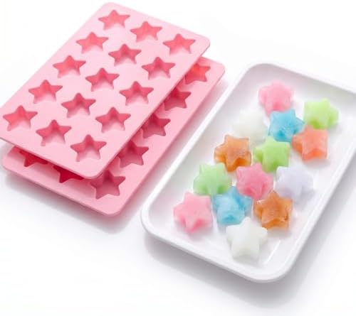 Star Ice Cube Tray,Stars Silicone Ice Trays for Freezer (2pcs Star)