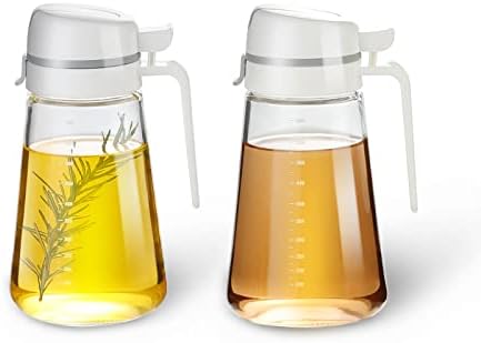 Oil Dispenser Bottle, 22oz Glass Oil Bottle with Scale, Kitchen