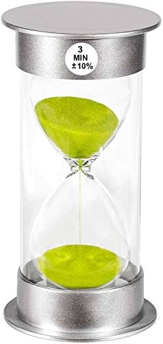 SuLiao Hourglass 3 Min Sand Timer: Unbreakable Green Sand Clock, Large Plastic Hour Glass for Kids, Games, Classroom, Kitchen, Decor