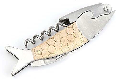 Unique Fish Corkscrew, Professional Waiters Corkscrew Wine Key Bottle Opener,Manual Wine Key for Servers, Waiters, Bartenders and Home Use