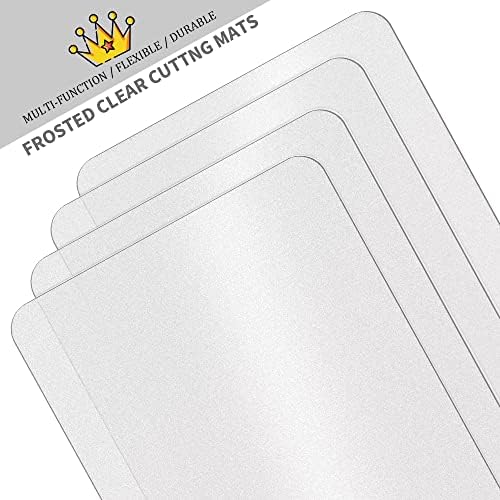 15 Pack Plastic Cutting Mats, Frosted Clear Flexible Kitchen Cutting Board, Plastic Placemats Table Mats, 17 x 11 Inches
