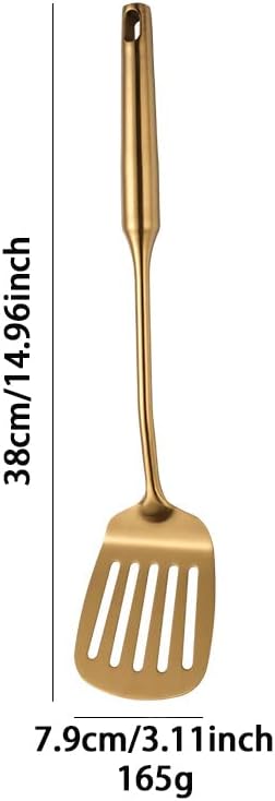 Slotted Spatula, Stainless Steel Cooking Slotted Turner For Cooking with Ergonomic Easy Grip Handle - Grill Spatula For Frying, Cooking, Draining