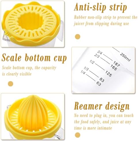 Lemon Squeezer,Plastic Lemon Juicer,Manual Juicer with Measuring Cup