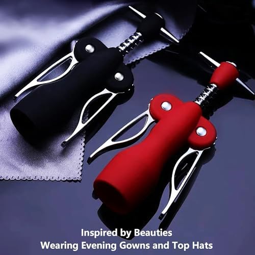Beauty Inspired Corkscrew Wine Opener Set with Bottle Stopper and Aerator Pourer Dual Wing Design