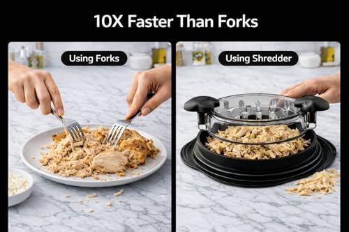 Chicken Shredder Tool Twist – Large Meat Shredder for Chicken Breast, Fast Manual Chicken Shredder Tool for Pulled Pork, Dishwasher Safe Handheld Meat Shredding Tool for Kitchen & BBQ