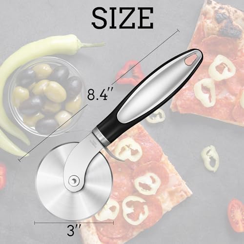 Stainless Steel Pizza Cutter, Pizza Cutter Wheel with Non-slip Handle, Dishwasher Safe Pizza Slicer, Kitchen Gadgets Home Essentials