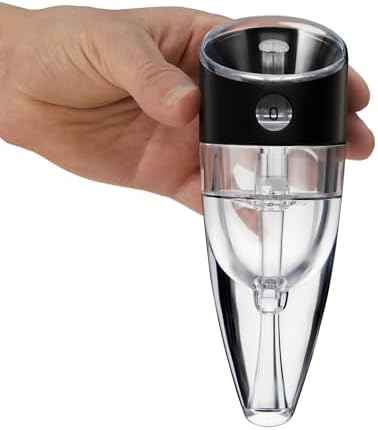 Innovine Wine Aerator, Instant Decanter with Adjustable Dial to Custom Aeration, Enhance Flavor, Smooth Pour, Perfect for White and Red Wines, Home Bar Accessories, Set of 1, Graphite