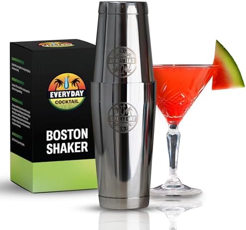 Premium 18 oz Stainless Steel Cocktail Shaker Set by EVERYDAY COCKTAIL