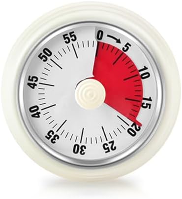 Visual Timer, Teeloray 60-Minute Countdown Timer with Magnetic Base (White)