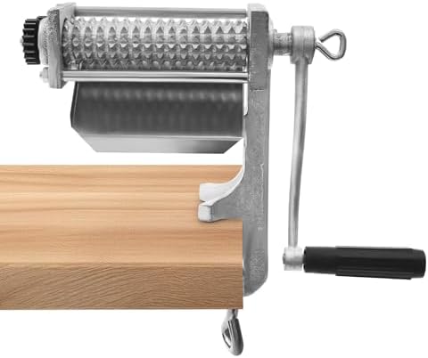 Manual Meat Tenderizer Cuber Tool, Heavy Duty Meat Tenderizer Machine, Desktop Clamp On Steak Flatten Cuber Rolling Tool with 4.5" Wide Feed for Steak Chicken Pork Beef, Silver