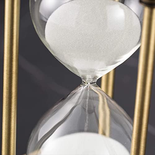 Sand Timer 5 Minute Hourglass, Small Sand Clock, Antique Brass Sand Watch 5 Min, Vintage Reloj De Arena 5 Minuto,Metal Unique Decorative Hour Glass Sandglass for Kitchen Home Office Game Gifts