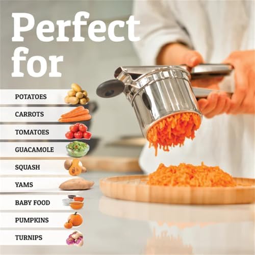 Potato Ricer Stainless Steel for Mashed Potatoes,Potato Press Ricer Kitchen Tool and Gadgets,Hand Potato Masher Food Masher Tool