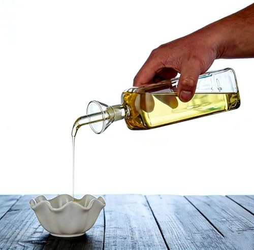 ELETON Rectangle Borosilicate Glass Oil Dispenser for Kitchen – Non-Drip Olive Oil Bottle, Leak-Proof Oil & Vinegar Cruet with Pour Spout(16 oz)