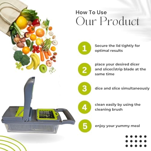Lily`s Home & Kitchen Pro-Series 16-in-1 VegetableChopper, Mandoline Slicer, Veggie Chopper, Food Chopper with Container, Vegetable Cutter, Onion, slicer (Home Essential Gadget & Kitchen)