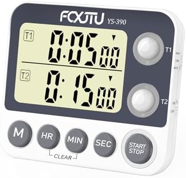 Digital Dual Kitchen Timer, 2Groups Count Up/Down Timer for Cooking