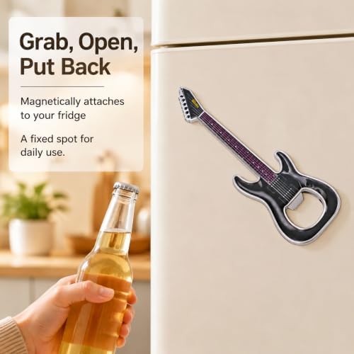 Guitar Shaped Bottle Opener, 2 Pack Metal Beer Opener Gift for Music Lovers