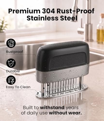 KANAD Meat Tenderizer, With 48 Stainless Steel Ultra Sharp Needle Blades