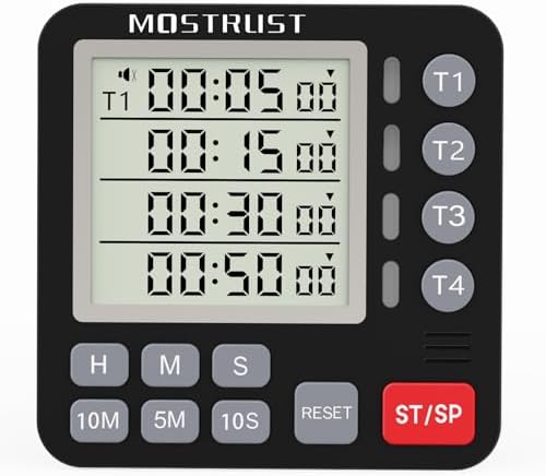 Digital Dual Kitchen Timer, Multiple Channels Countdown Timer