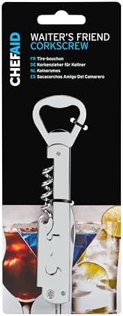 Chef Aid Waiters Friend Corkscrew, Multi-use Bar Keepers Tool and Opens Wine and Beer Bottles with Ease, Dishwasher Safe