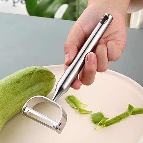Stainless Steel Vegetable Peeler Silver 2 Pieces, with Potato Eye Remover & Swiveling Twin Blades, Y Shaped Titan Potato Peeler for Fruit & Veggie, Dishwasher Safe