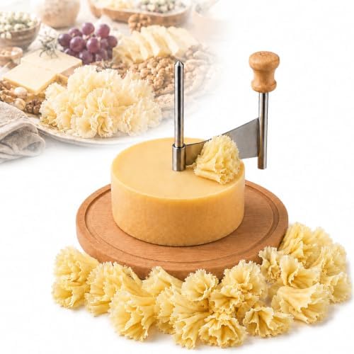 Cheese Curler Wheel, Stainless Steel Cheese Shaver with Manual Handheld Flaker, Kitchen Cheese Cutter Gadget for Butter Chocolate Home Parties Bakery Restaurants Cafes