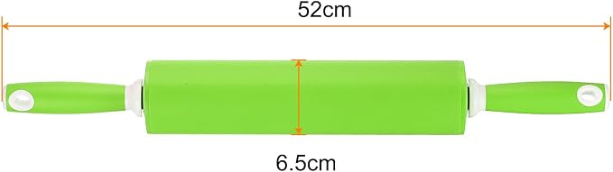 HARFINGTON Silicone Rolling Pins for Baking 20.5 Inch Rubber Handle Non-Stick Rolling Pin Small Roller Playdough Rolling Pins for Dough Pizza Pastry Fondant Kitchen, Green
