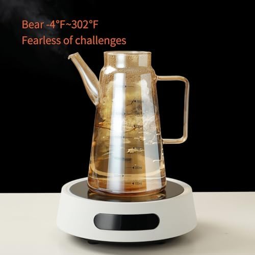 Glass Oil and Vinegar Dispenser with Stainless Steel Lid, No Drip Kitchen 20Oz Liquid Container, Large Cruet (Champagne, 600ml)